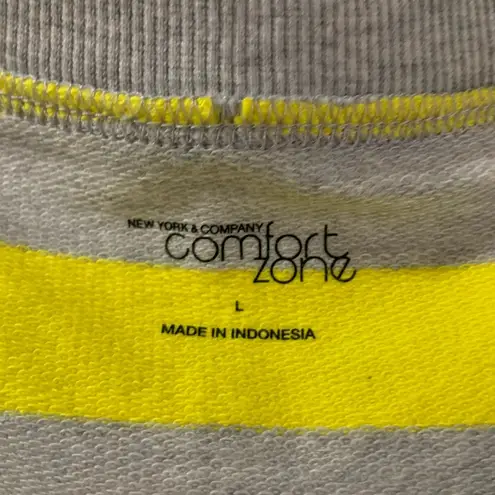 New York And Company Yellow/Grey Striped Dress Large