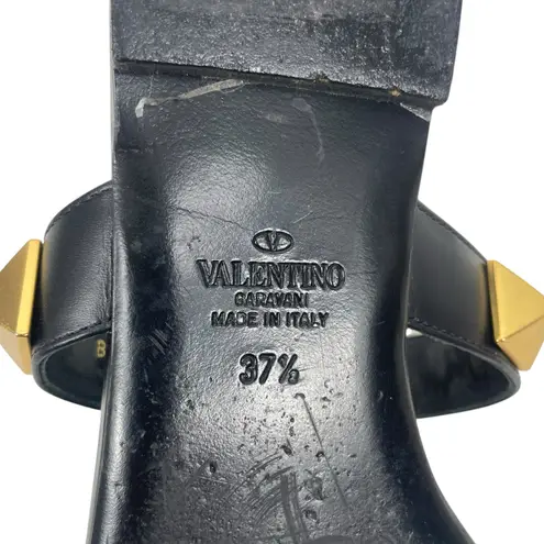 Valentino Garavani Roman Stud Calfskin Leather Slide Sandal Size 37.5