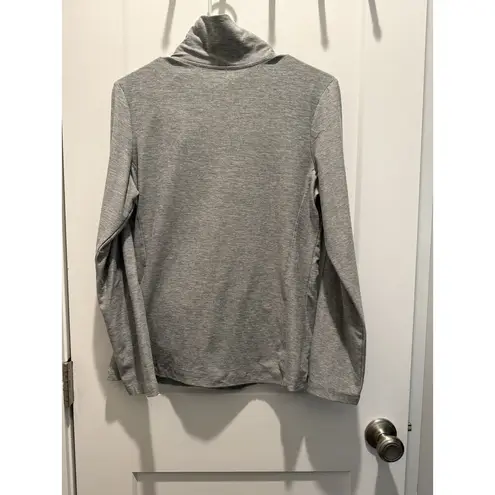 Jockey M Ruched Terry Full Zip Sweatshirt Stretch Gray Women's Fitness Top Size M