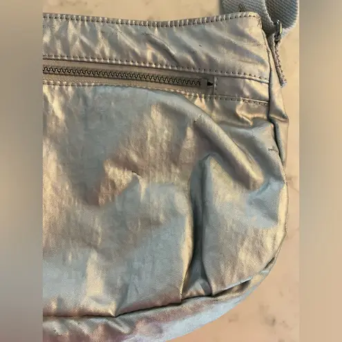 Kipling Syro Crossbody Shoulder Bag Purse silver gray metallic mottled