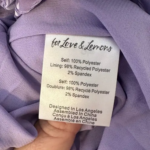 For Love & Lemons  Chelsie Mini Purple Polka Dot Bow Dress NWT Size XS‎ Festival