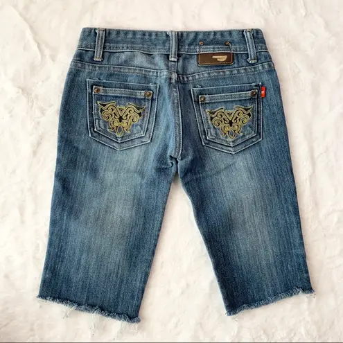 EXIT Medium Wash Denim Bermuda Jean Shorts Size 25