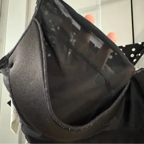 Jantzen  Black &‎ White Polka Dot Tankini Top with Built in Support Bra sz 34D/DD