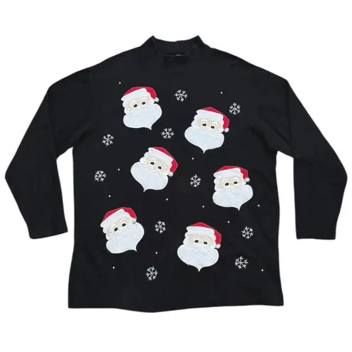 Bechamel Vintage Santa Shirt Dress Tunic Top Christmas Holiday L Large Red