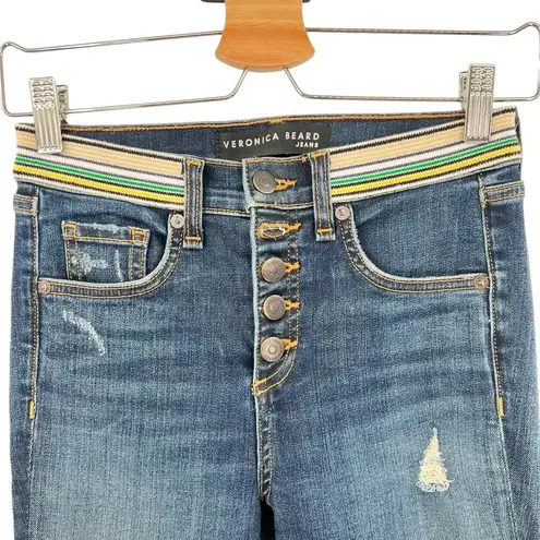 Veronica Beard Carolyn 10" Baby Boot Jeans Allure Wash Stripe Size 24