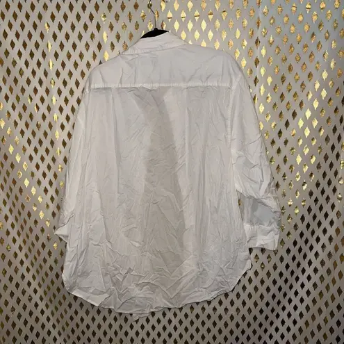 Ava & Viv  Long Sleeve Relaxed Fit Button-Down Shirt White size 1X