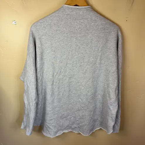 Frank & Eileen Flawed Anna Long Sleeve Capelet Sweatshirt Cotton Gray Size Small
