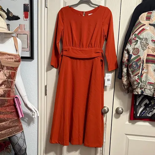 Julia Jordan 💖 NWT Dark Orange 3/4 Sleeve Midi Dress