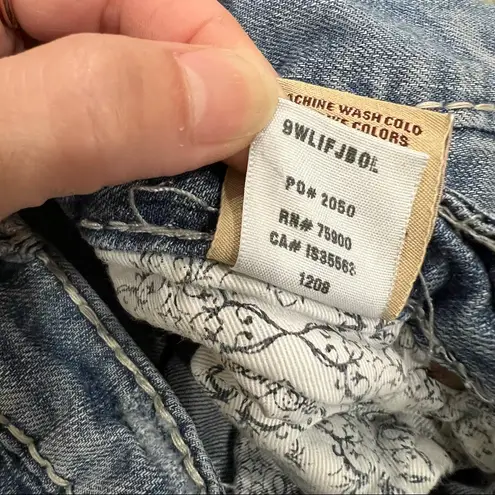 Big star  Collection Blue Liv Jeans Women’s 27Long Embroidered Pockets Biker Y2K