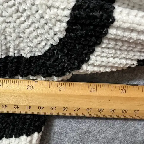 No Comment Womens Pullover Knit Sweater XL Black White Striped Quarter Zip