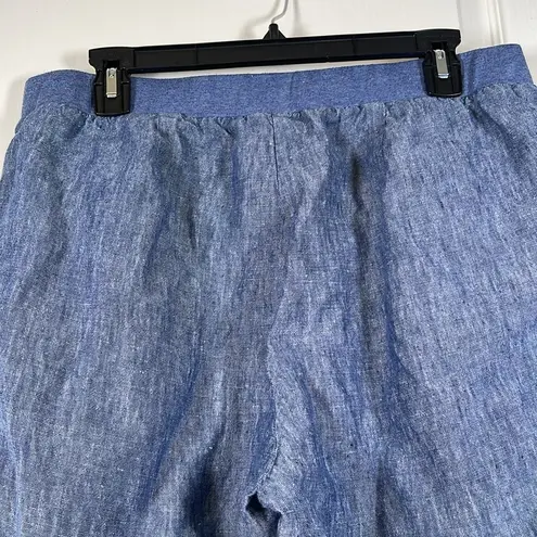 J.Jill Women's  Love Linen Blue 100% Linen Ankle Pants Size Med EUC #7353