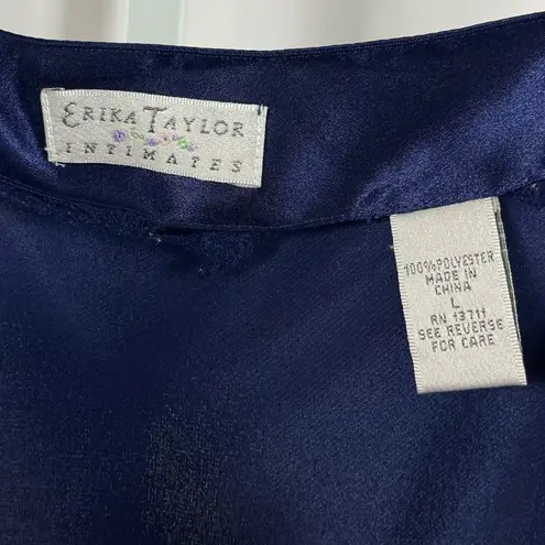 Erika Vintage Taylor Large Embroidered Satin Silky Slip Dress Lingerie Heart