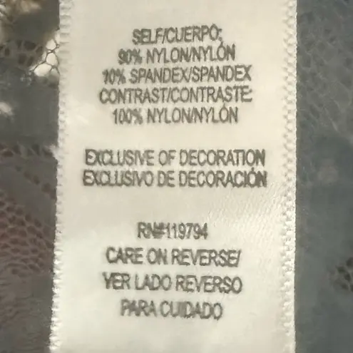 ONE WORLD Blue Cardigan Sweater with Flowing Silhouette Lace Long Cover Up