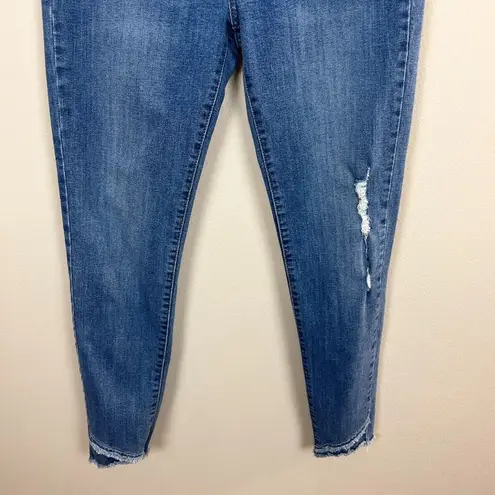 Just Black Denim Jeans 29 Skinny Distressed Stretch Ankle Frayed Step Hem