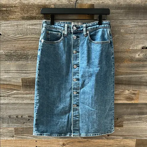 Everlane  The Denim Pencil Skirt Button Front Size 26