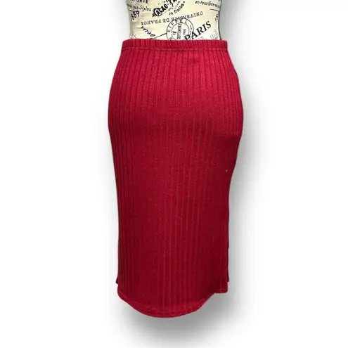 After Market Anthropologie M Burgundy Pleated Midi Skirt Academia Office Retro