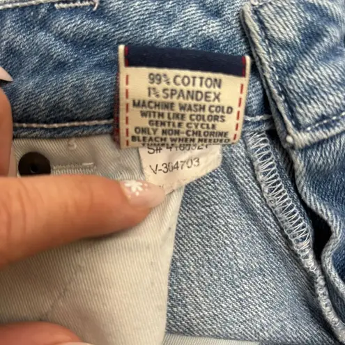 Anchor Blue Vintage Low Rise Distressed Jeans Size 9 Ankle Straight Leg Denim