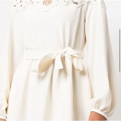 Jonathan Simkhai Women's Ivory Avra Embroidered Detail Long Sleeve Dress 2 $695