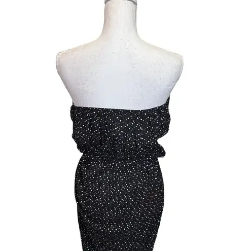 Malia Mills Joan Strapless Polka Dot Maxi Dress Black Women’s Size 6 New