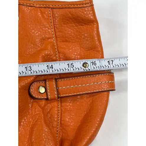 Relic SKU 7837 Orange Leather Shoulder crossbody handbag With Bamboo Handles