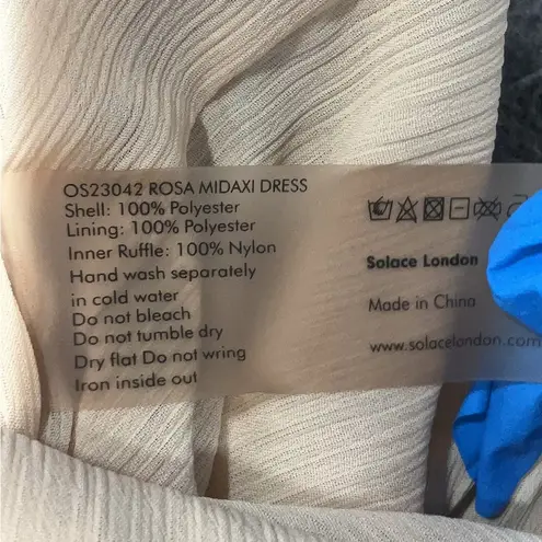 Solace London Brown Python Snake Print Rosa Maxi Dress, Size 8