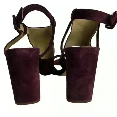 Enzo Angiolini Women's Trudy Sandal Purple Strappy Block Heels 8.5