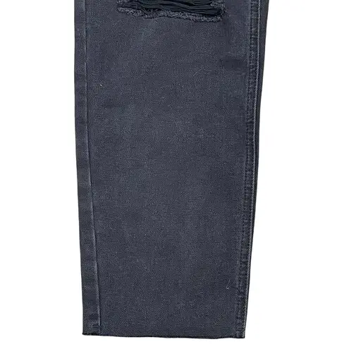 Insane Gene Womens Cropped Jeans Size 7/27 Black Ripped Destroyed Denim 31X26 Black