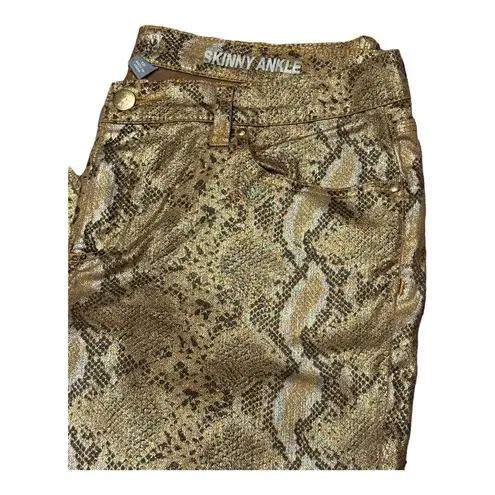 Snake print gold & brown low rise skinny ankle pants from NY & CO size 10
