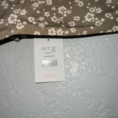 ANDIE NWT Olive Ditsy Flower The Bora Bora Swim Top Size Medium