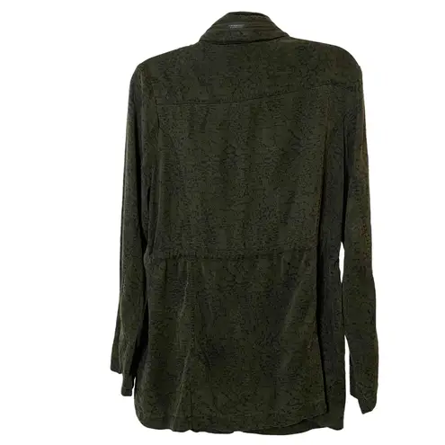 Dear John  Women Dark Green Hidden Hood Cinched Pockets Utility Jacket‎ Size S