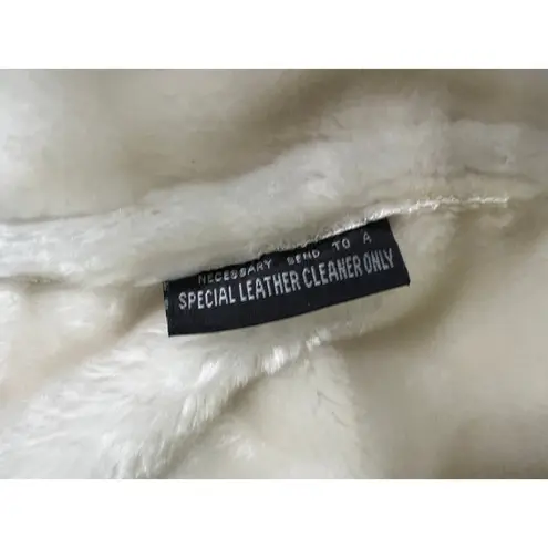 Vintage Tan Suede Shearling Lined Duffle Coat Jacket Women's Warm Winter Size M