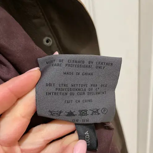 Marc New York Dark Brown Leather Bomber Jacket Medium