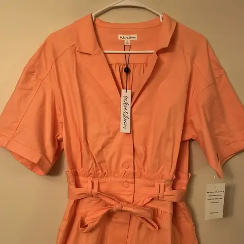 For Love & Lemons Millie Romper Coral Colered - Mango Size Small NEW