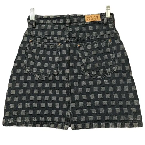 Molly Bracken Denim Printed Mini Skirt