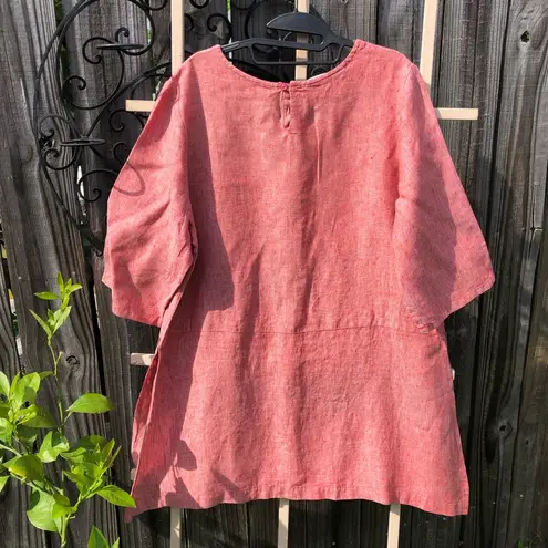 Bryn Walker  linen Red top M