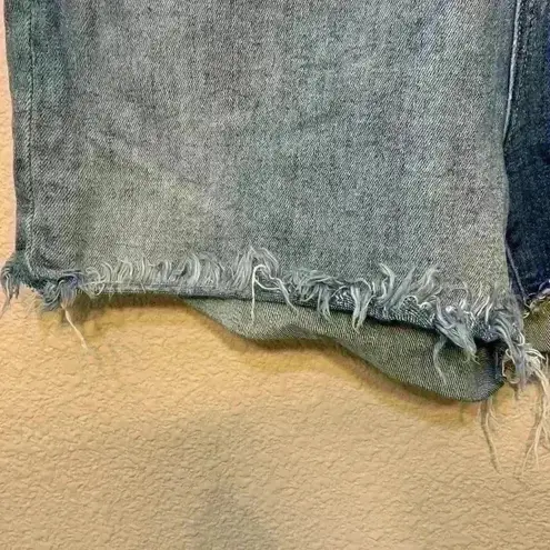 Risen Jeans high waisted denim shorts sz 2XL 2 tone summer frayed fringe