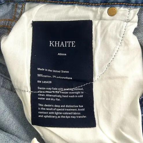 KHAITE Alissa High-Rise Straight-Leg Denim in Blue Size 27