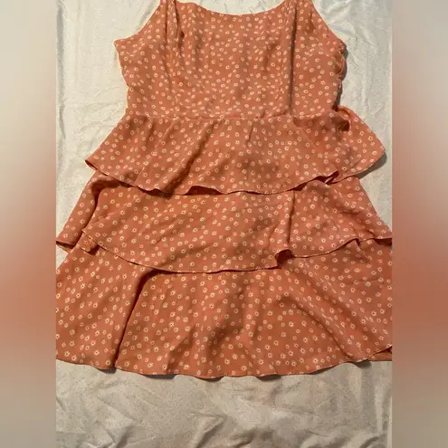 Forever 21 Pink Floral Tiered Ruffle dress