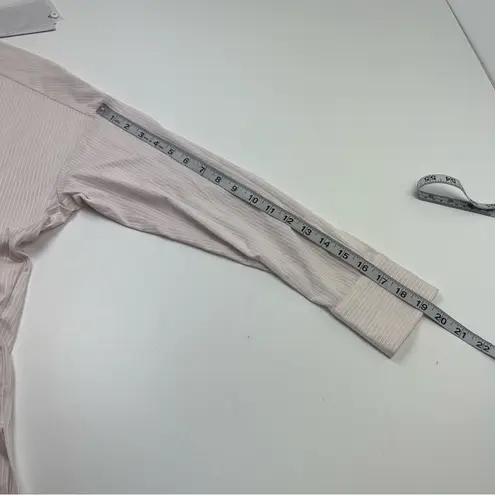 Max Mara Light Pink Edmea Button Down Blouse Medium Striped Mandarin Collar NEW