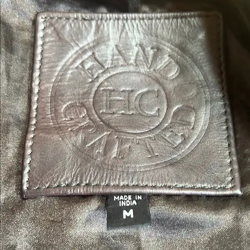 Hand Crafted Brown Leather Jacket Timeless Style Size M