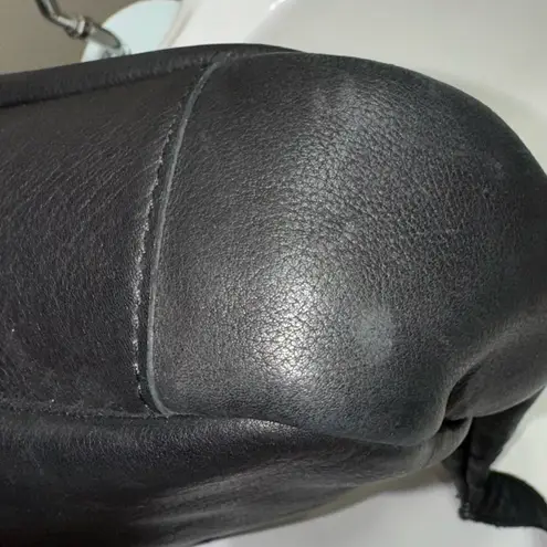 MARGOT New York Leather Handbag Gold Zip Top Women's Black Hobo Shoulder Bag