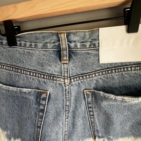 One Teaspoon  DipDye Frankie Out Raw Hem Denim Short 26 Edgy Distressed Denim - Image 11
