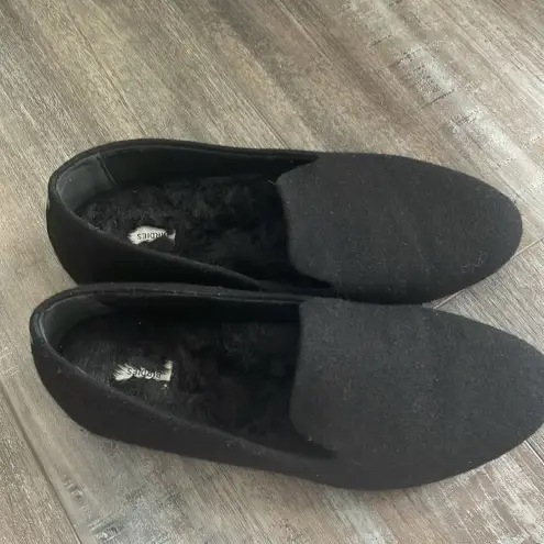 Birdies  Felted Wool Lined Ballet Flats House Shoes Slippers Black size 9