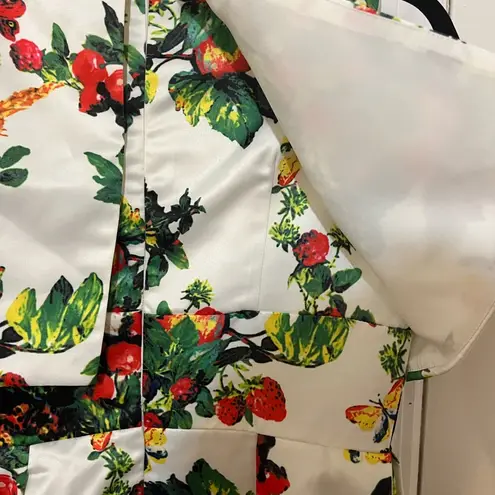 Floral Satin Dress with Pleats Multiple Size 0