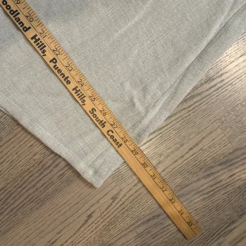 Fridaze Womens Beige Linen Mandarin Collar Button Up Tunic Top Tan Size M