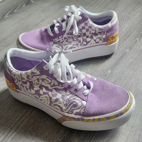 Vans  Old Skool Stacked Wavy Days Platform Shoes Lilac 5.5 Men / 7.0  Women