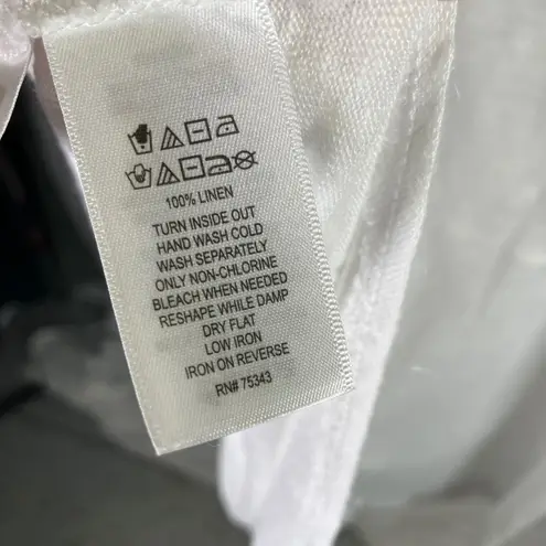 Adrienne Vittadini White Linen Dolman Sleeve Top Blouse Plus Size 2X Coastal - Image 8