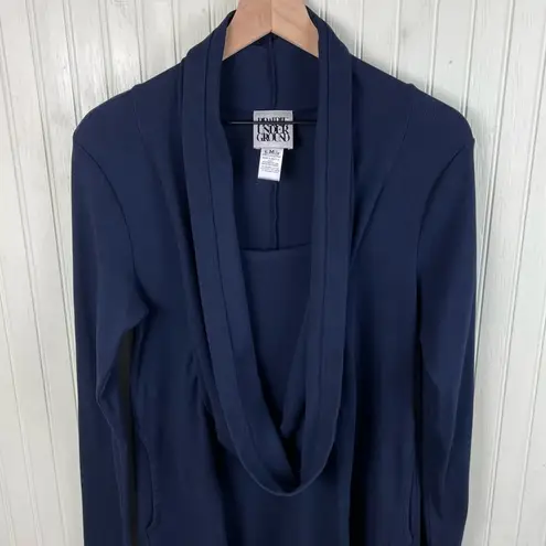 Prairie Underground Dress Your Orbit Long Sleeve Cotton Cowl Neck Tunic Medium Blue