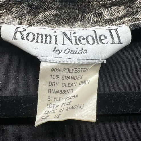 Ronni Nicole II Vintage Tiger Print Button Front Long Sleeve Womens Jacket Sz 22 Brown