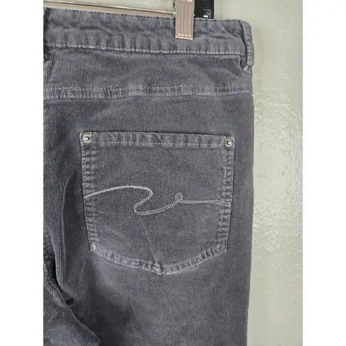 Long Tall Sally LTS Stretch Straight Leg Slight Bootcut Corduroy Pants Gray Size 14